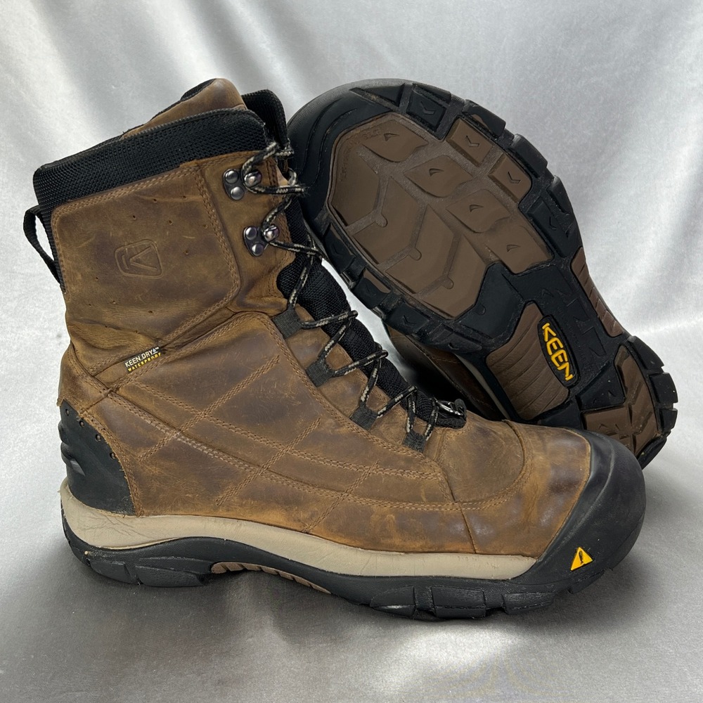 Keen Summit County Mens 14 Brown Leather 400g Insulated Waterproof Winter Boots